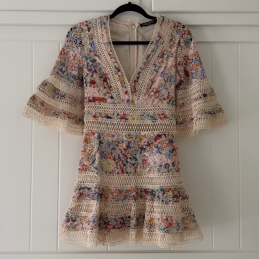 Few Moda - Floral Eyelet Mini Dress